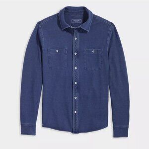 NWT New $118 Vineyard Vines Surfside Pique Long Sleeve Blue Shirt Size S
